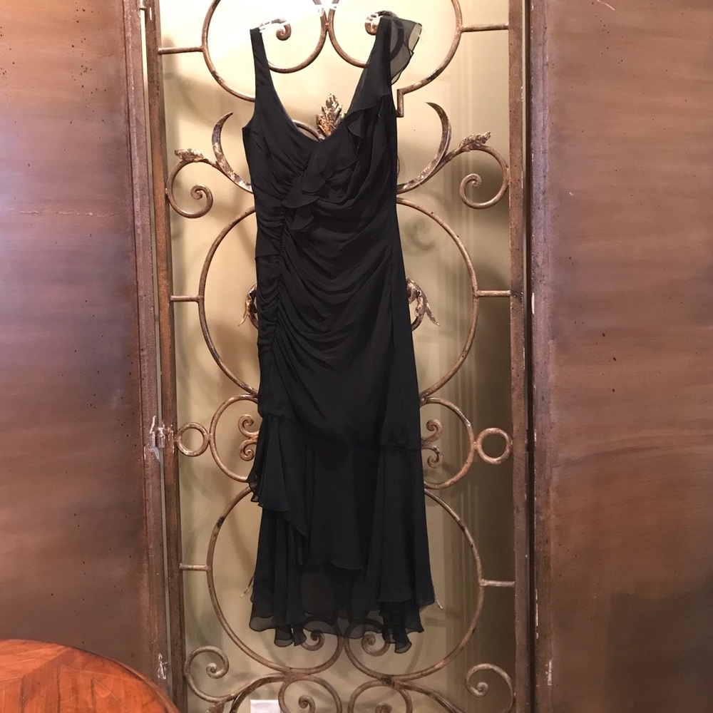 A fabulous fitted silk cocktail dress.